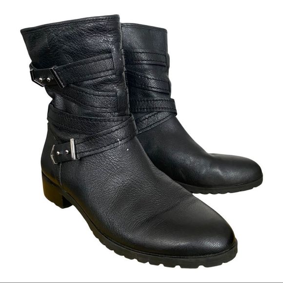 Essex Lane size zipper buckle detail ankle boots - Picture 2 of 5